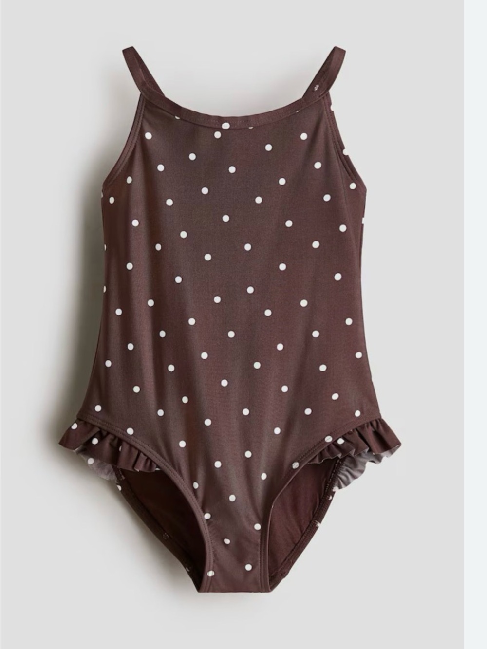 H&M Brown Polka Dot Ruffle One-Piece Swimsuit Size 3/4T